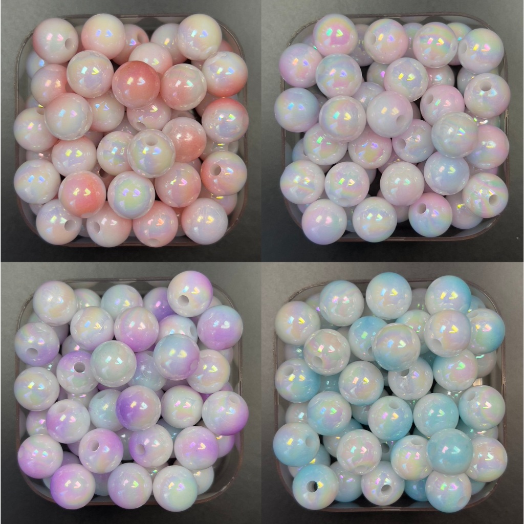 Veeds 20 Pcs Smooth Round Bead 12mm Gradient DIY Beads Art and Craft ...