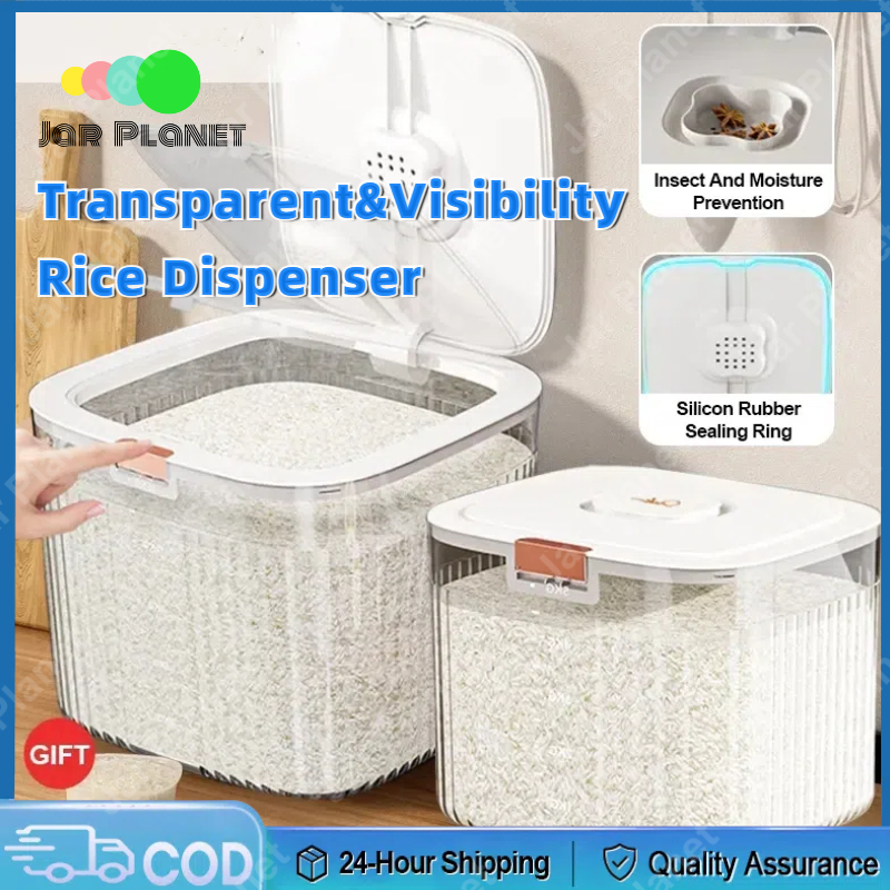 5-10-15KG Large Capacity Transparent Rice Storage Container Visual Rice ...