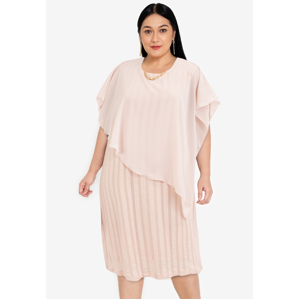 Divina Plus Size Overlay Dress with Detachable Necklace | Shopee ...