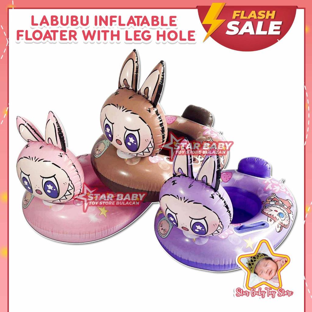 Star Baby Toy Store Summer Labubu Inflatable Swimming Floater with Leg ...