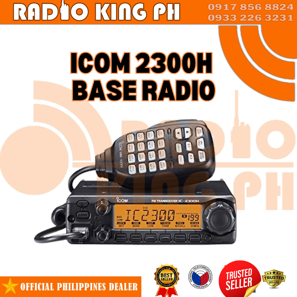 Genuine ICOM 2300H with HM-133V Keypad Microphone 65 Watts Output Power ...