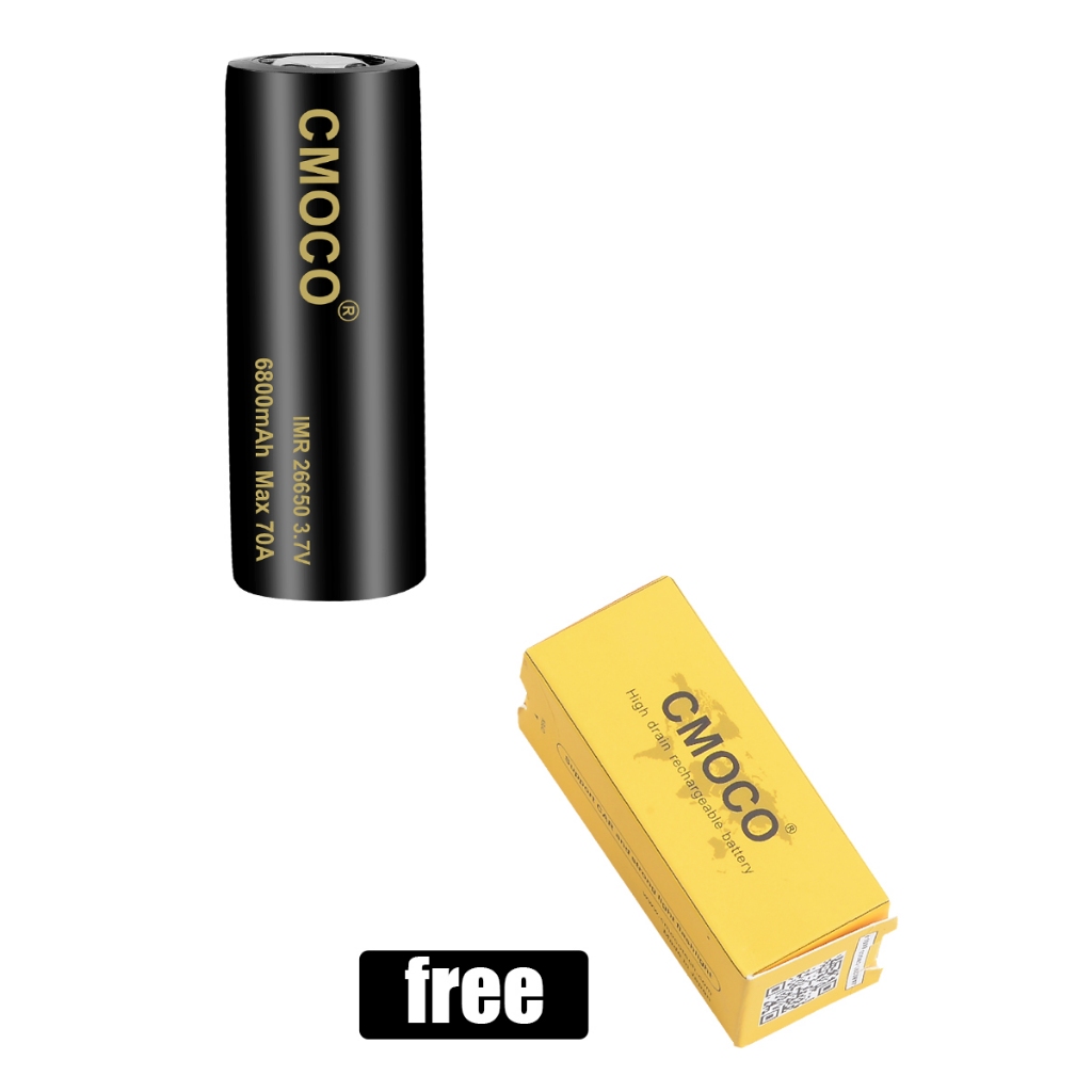 CMOCO 26650 Rechargeable Li-ion Battery 3.7V -4.2V 6800mah 70A for  Flashlight | Shopee Philippines