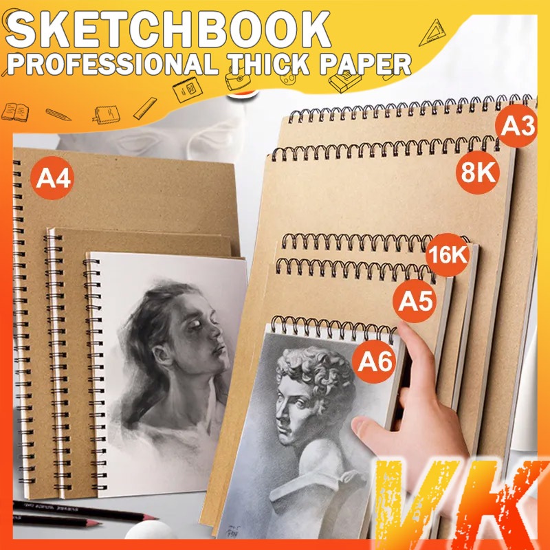 【HOT】Professional sketchbook Thick paper Spiral notebook Art school ...