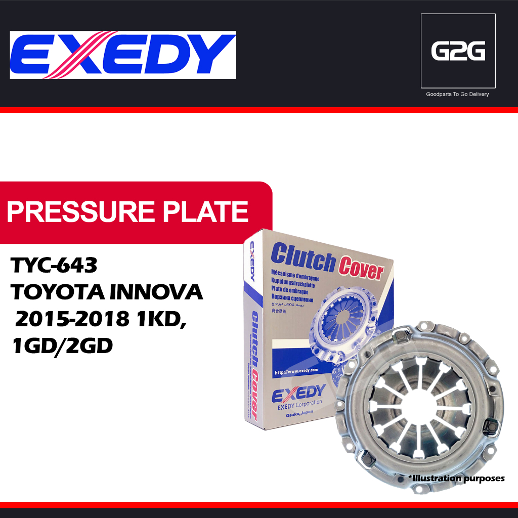 Pressure Plate Exedy TYC-643 Toyota Innova 2015-2018 1KD 1GD/2GD ...