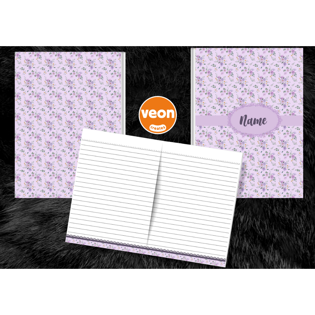 Floral Notebook with Matching Inserts Fully Customizable Name / Subject ...