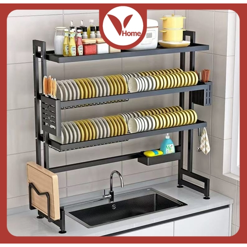 Vhome 1/2 Layers Dish Rack Over Sink Dish Drying Rack Dish Drainer ...