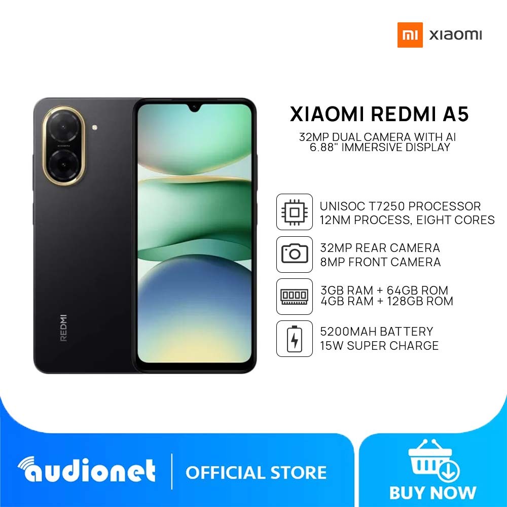 Global Version Xiaomi Redmi A5 Smartphone UNISOC T7250 CPU 6.88" Display 5200mAh Battery 15W Fast Charging 32MP AI Dual Camera