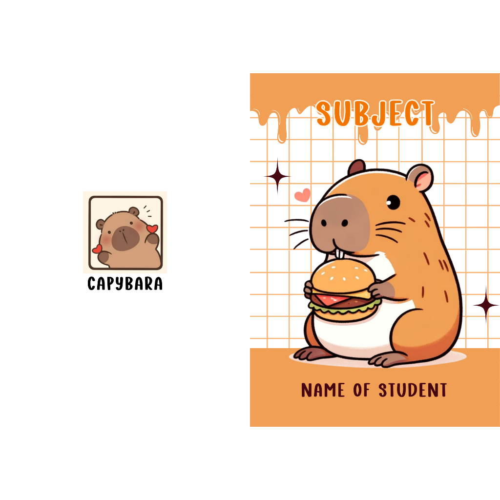 PREORDER- CAPYBARA THEME CUSTOMIZED notebooks (Kinder, Prep, Nursery ...