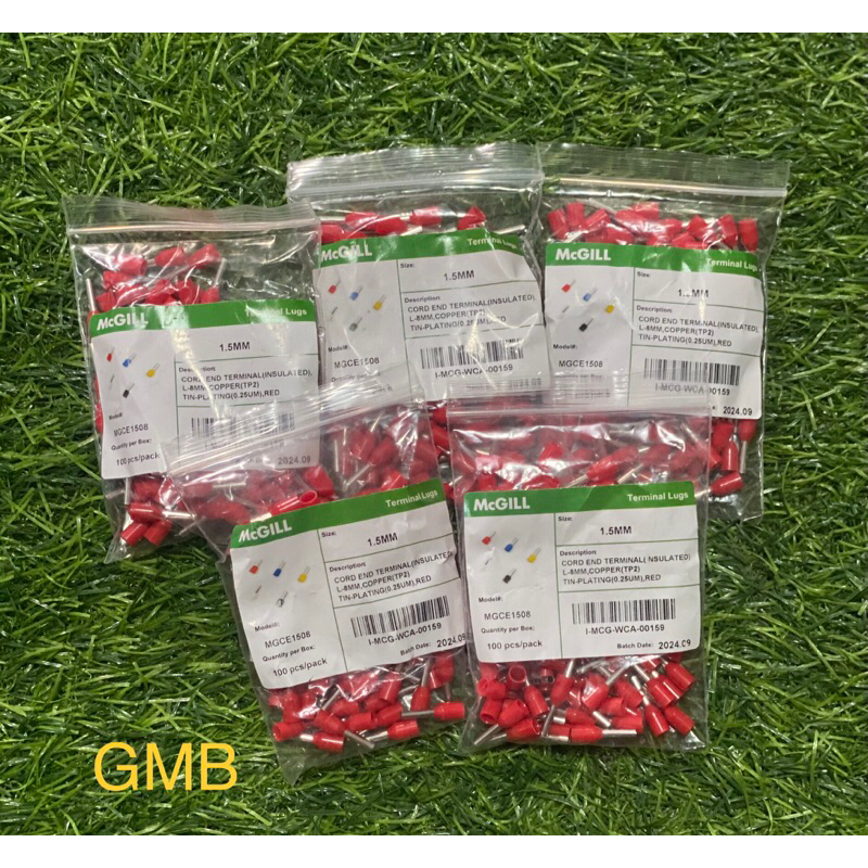 McGill Cord End Terminal Insulated 1.5mm sold per pack (100 pieces per ...