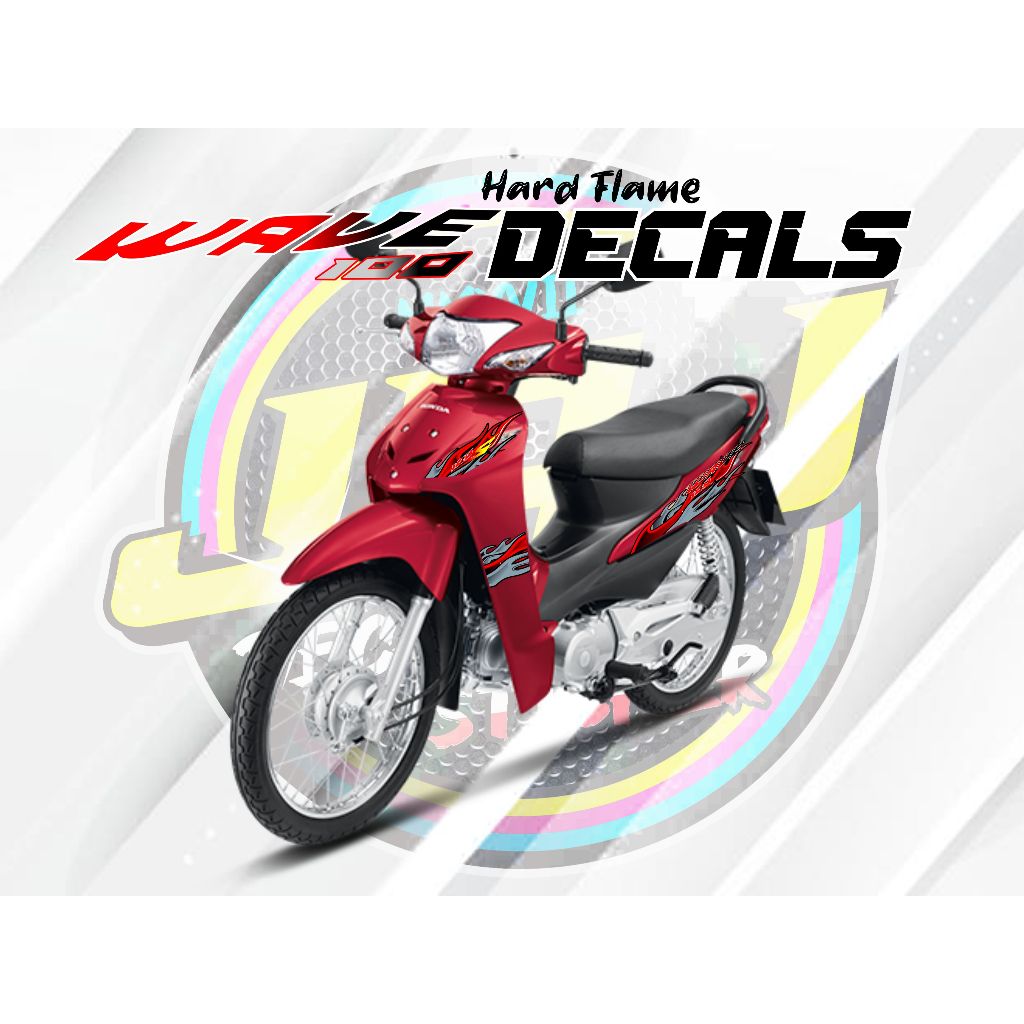 Honda Wave 100 HardFlame Decals - High Quality Sticker | Shopee Philippines