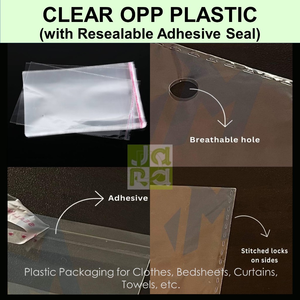 50/100pcs Clear OPP Plastic with Adhesive for T-Shirts, Dresses & other ...