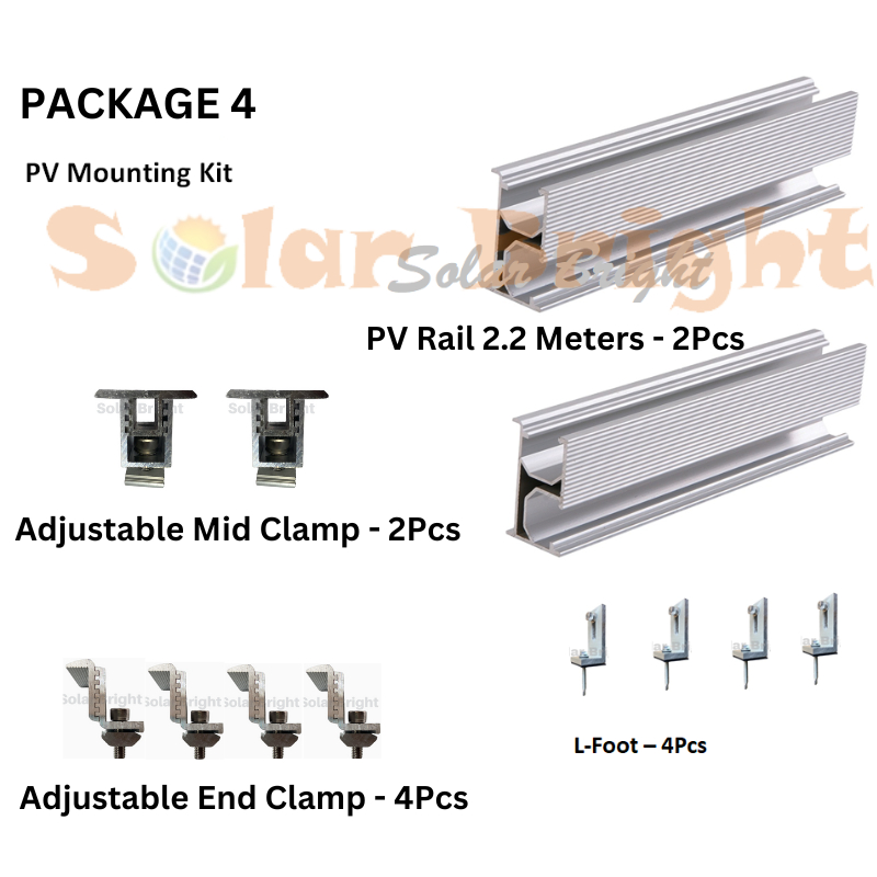 PV Aluminum Railings Roof Solar Panel Mounting Rail 2.2 Meter 2 or 4 ...
