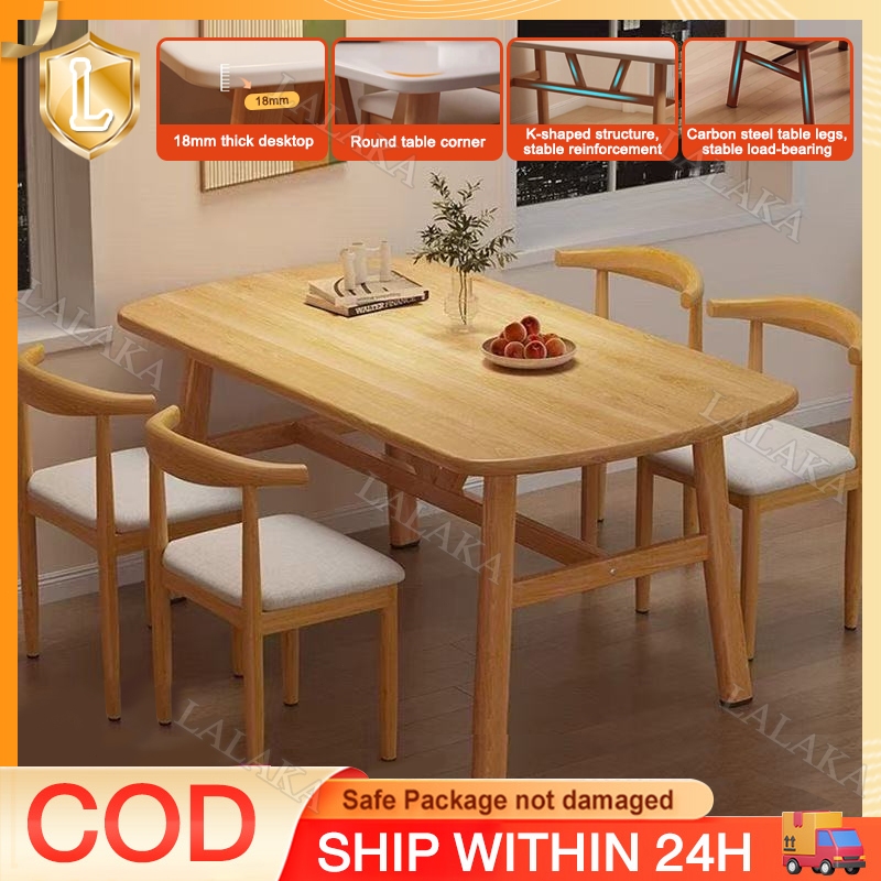120/140cm Wood Dining Table and Chair Set Furniture Kitchen Table ...