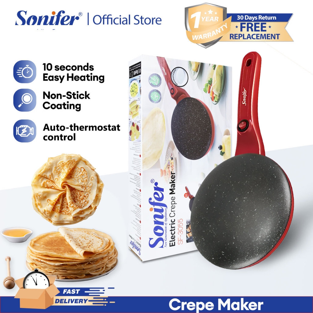 Sonifer Electric Crepe Maker Non-Stick 10 Seconds easy heating Pancake ...