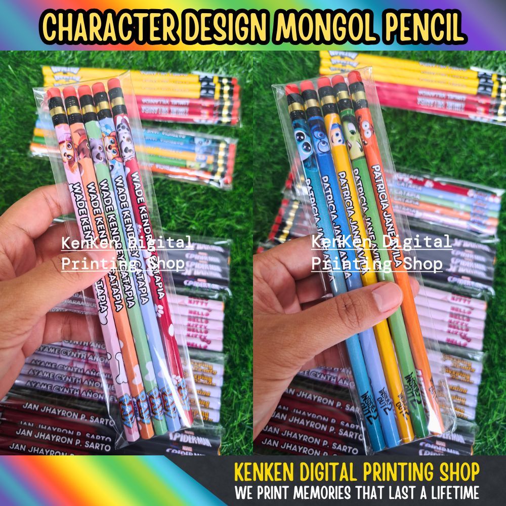 Personalized Name Sticker Pencils – Many Character Design Available ...