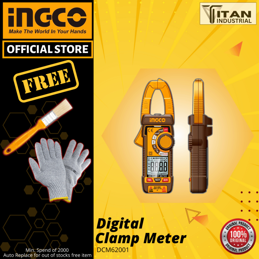 INGCO Multitester Digital AC Clamp Meter DCM6002 / DCM62001 • Tm ss ...