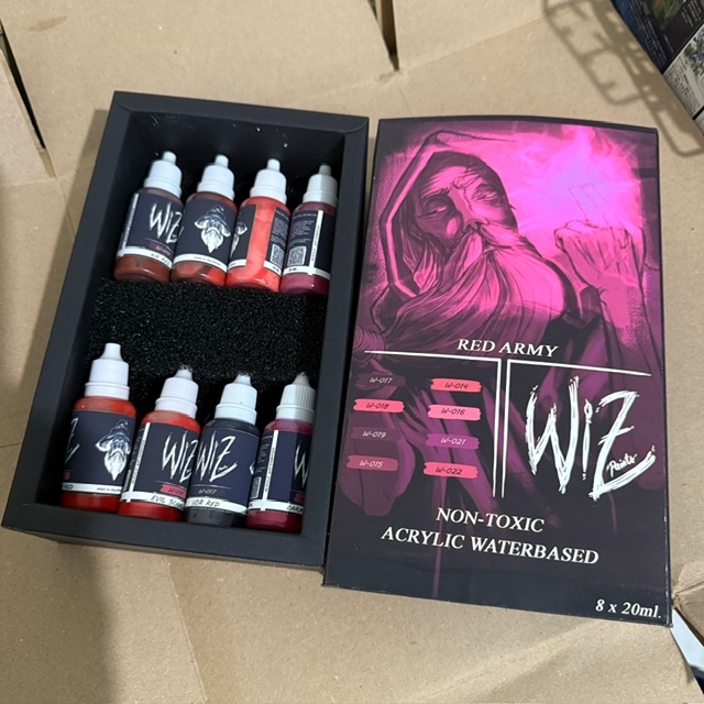 WIZ RED ARMY SET - Waterbased Non-Toxic Acrylic Hobby Paints Set ...
