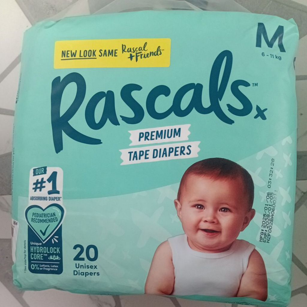 New 20pcs Rascals Premium Tape Diapers Medium (6-11kg) | Shopee Philippines