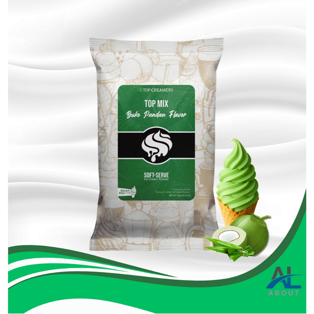 TOP Creamery Buko Pandan Soft Serve Ice Cream Powder 1kg | Shopee ...