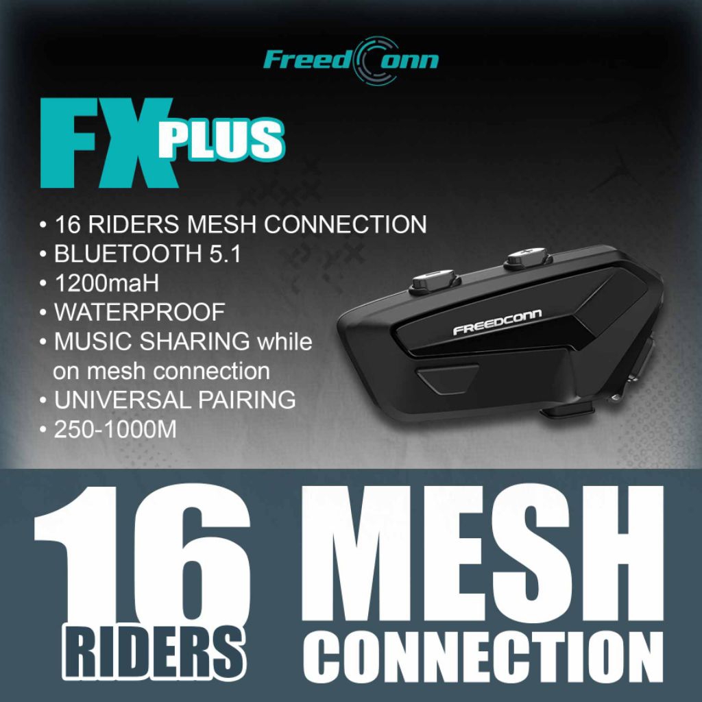 FreedConn FX Plus 16 Rider Mesh Motorcycle Bluetooth Intercom | Shopee ...