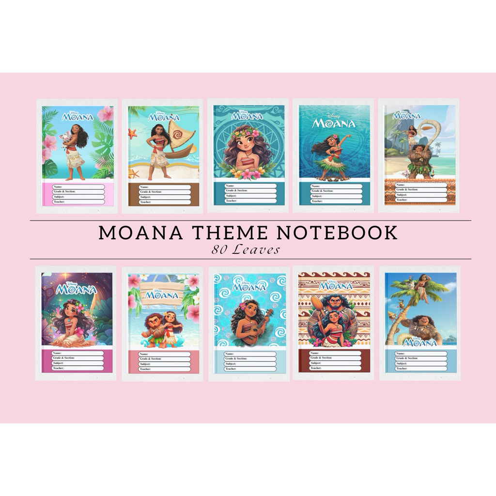 Softbound Moana Notebook Personalized 80 Leaves Shopee Philippines 