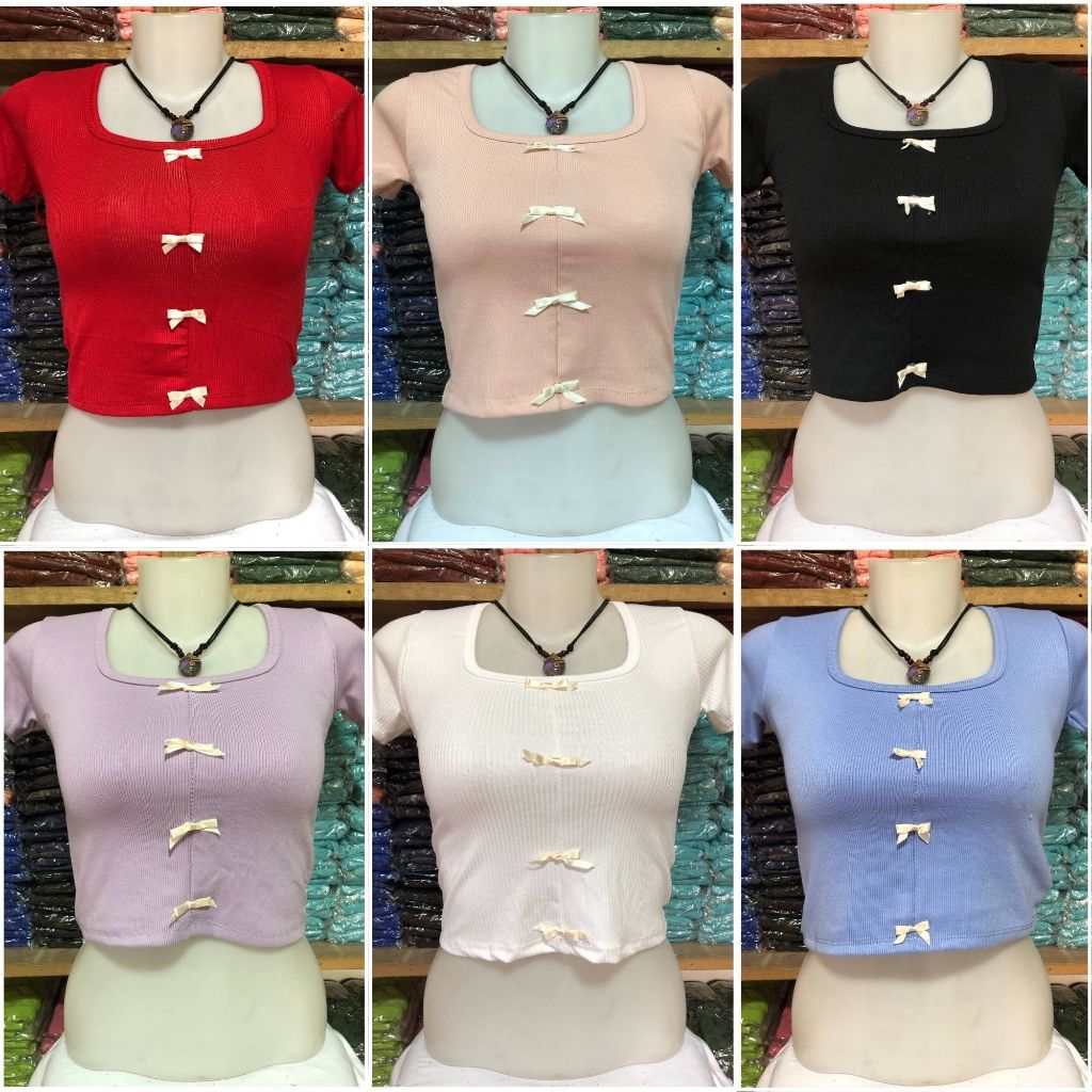 Hazel Knitted Ribbon Croptop For Ladies (direct supplier) | Shopee ...