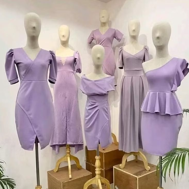 Lavender Lilac Mini to Maxi Dress  Light Purple Collection | Neoprene  Fabric | Bridesmaid Dress | Shopee Philippines