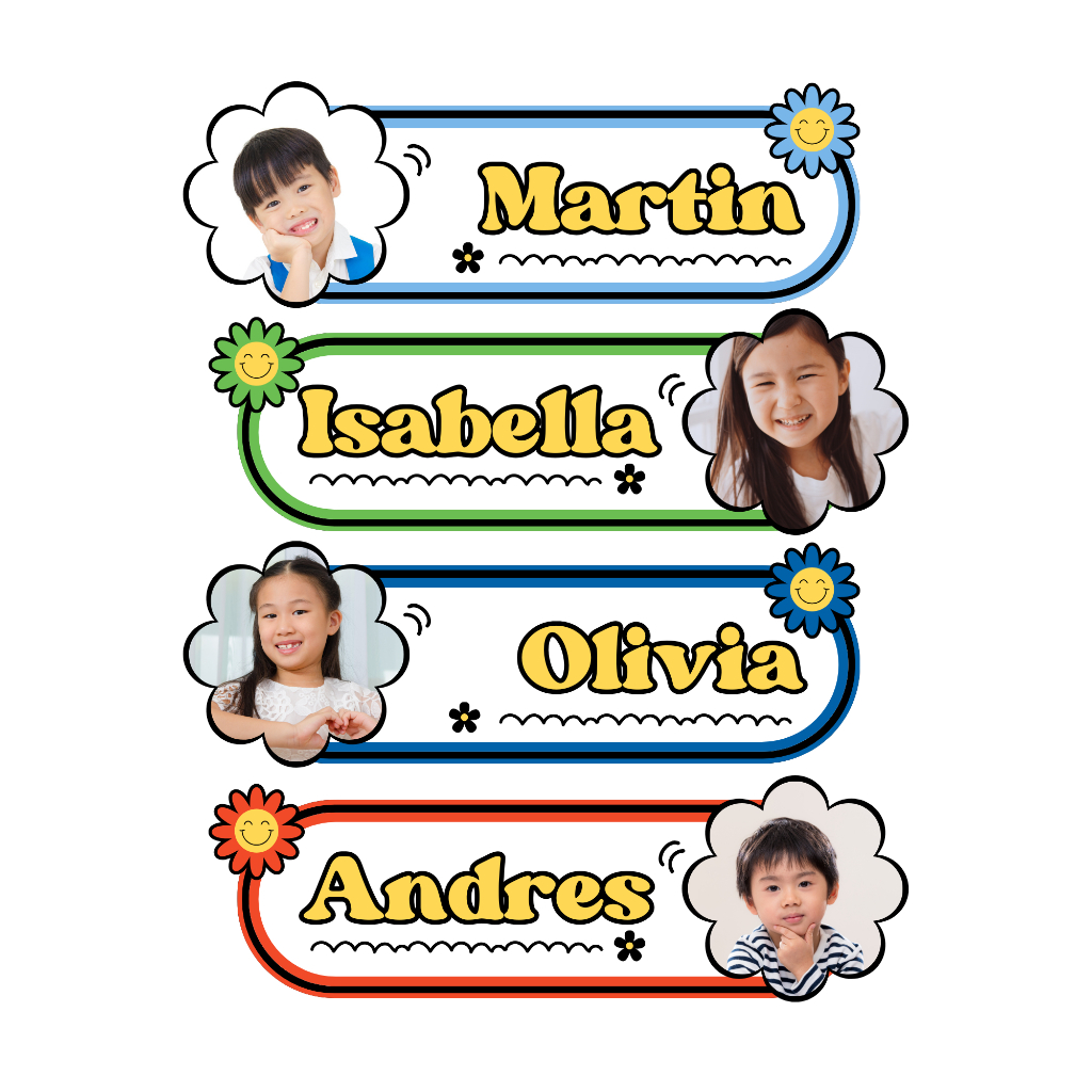 Personalized Folder Name Labels | Waterproof Vinyl Stickers | 4 pcs per ...
