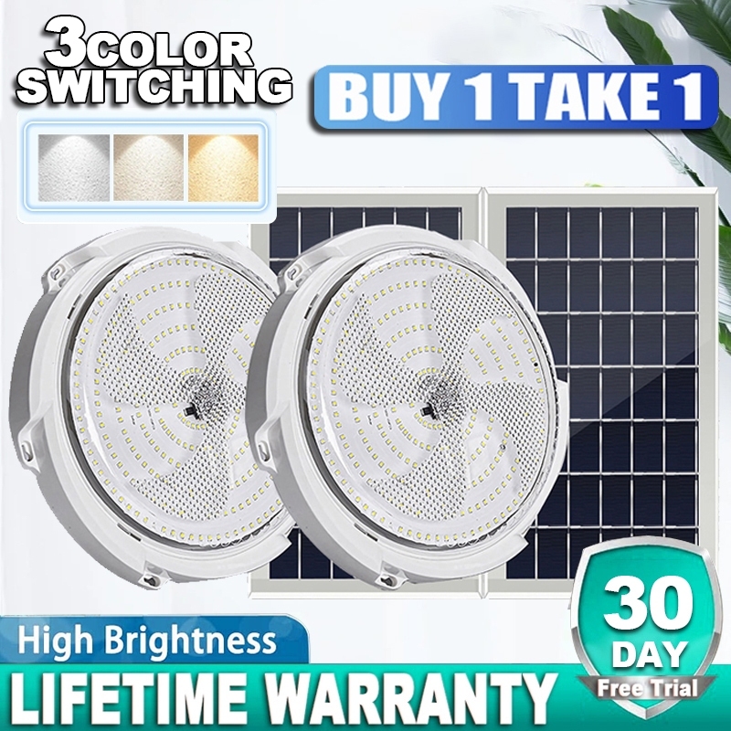 Solar Ceiling Light Outdoor Waterproof IP67 Solar Light 3 Colors Solar ...