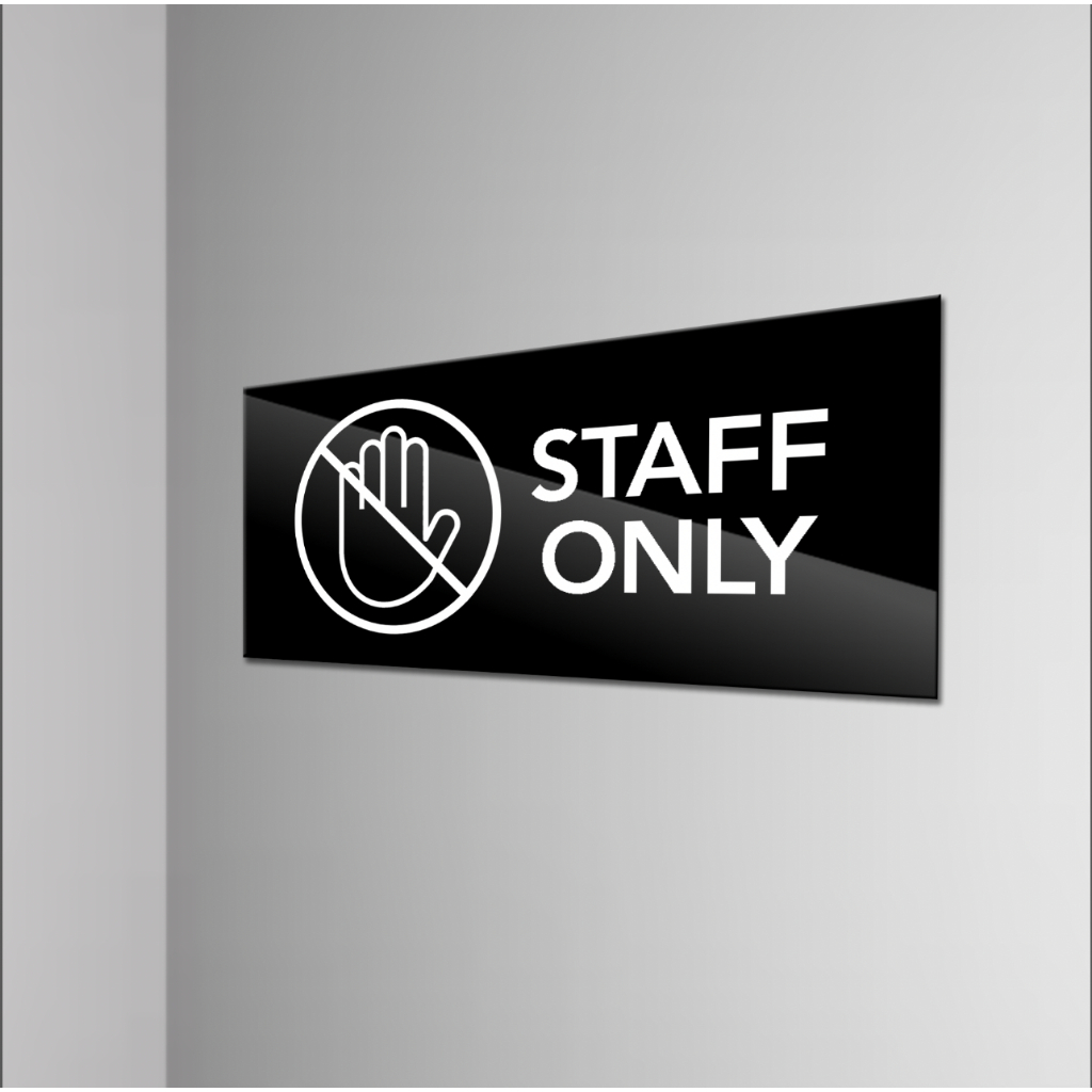 Staff Only Acrylic Business Door Plaque Sign, Modern Contemporary House ...