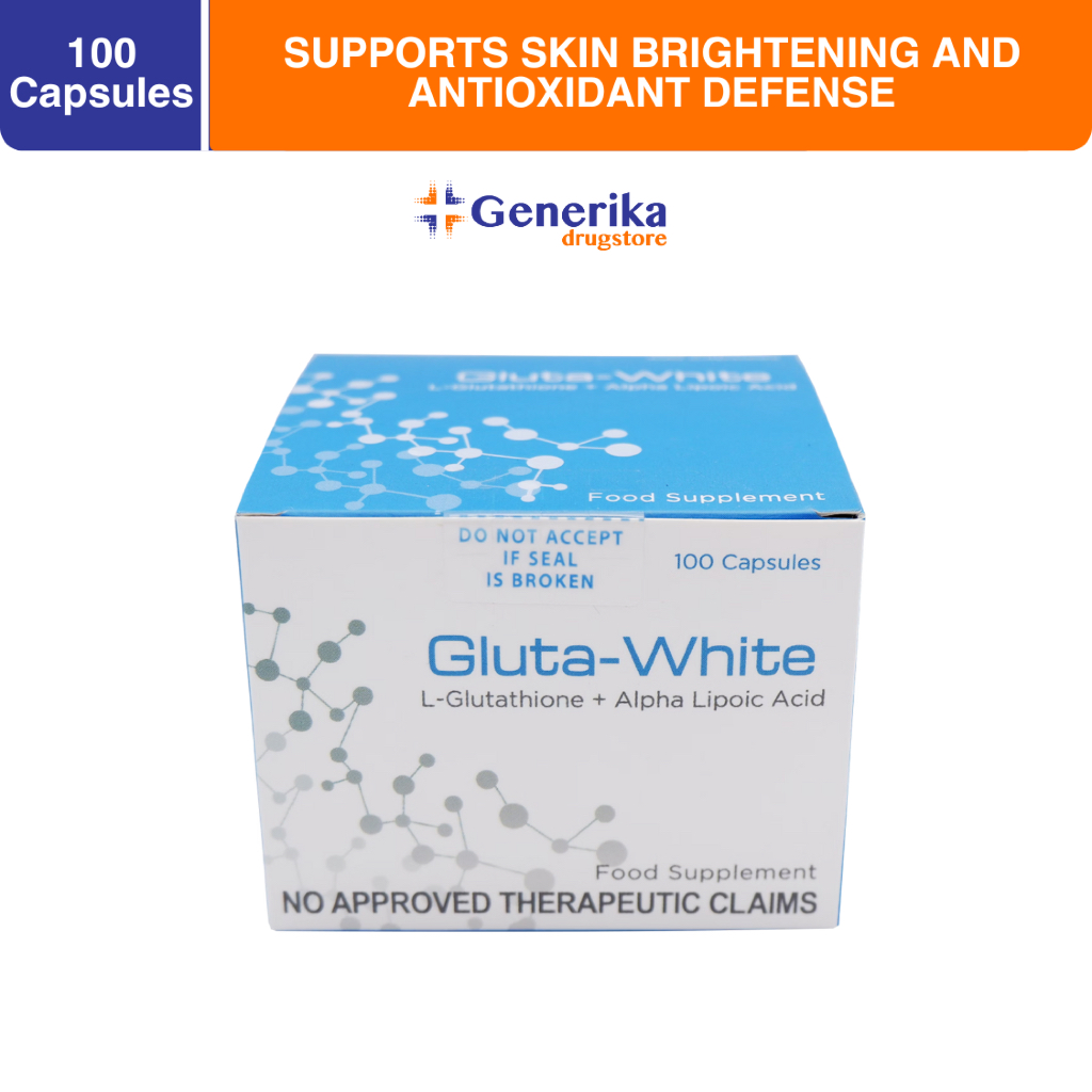 gluta white glutathione capsule Gluta White Glutathione + ALA 100/25mg Capsule- 100 Capsules