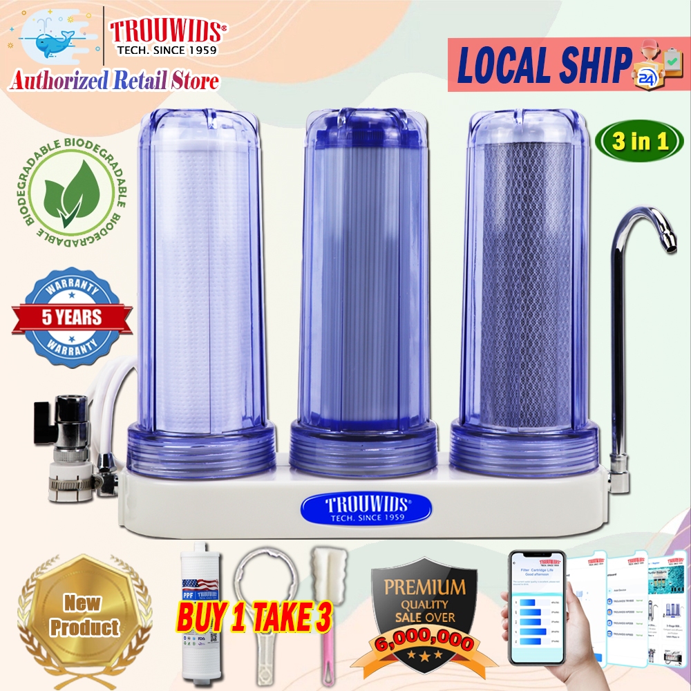 Authentic 3 in 1 Water Purifier Water Filter Complete Set | Shopee ...