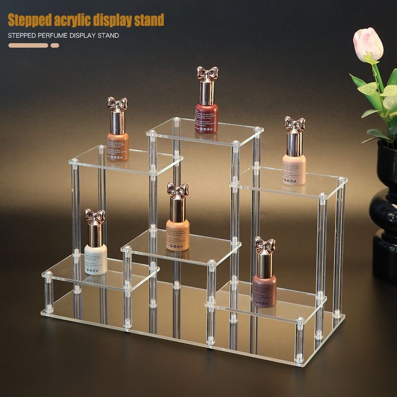 6-Tier Acrylic Display Riser, Transparent Display Stand, Multi-layer ...