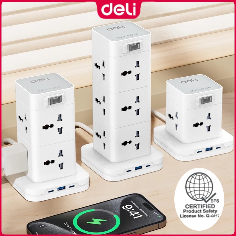 Deli Universal Hole Vertical Socket 4/8/12 Group 1A2C 1.6/3M Extension ...