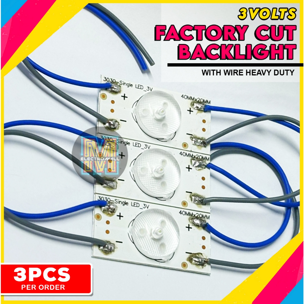 3PCS Factory Cut Backlight 3 Volts With Wire Heavy Duty | Shopee ...