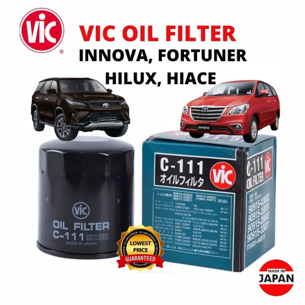 C-111 VIC Oil Filter For Toyota Innova - Fortuner - Hilux - Hiace ...