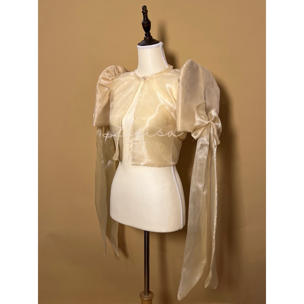 Modern Filipiniana Bolero | Mestiza Sleeve | Bolero with Ribbon ...