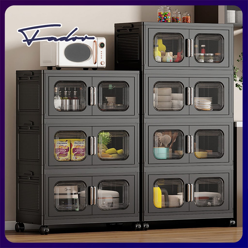 Fador 90cm Jumbo Plastic Kitchen Storage Cabinet Rack for Microwave ...