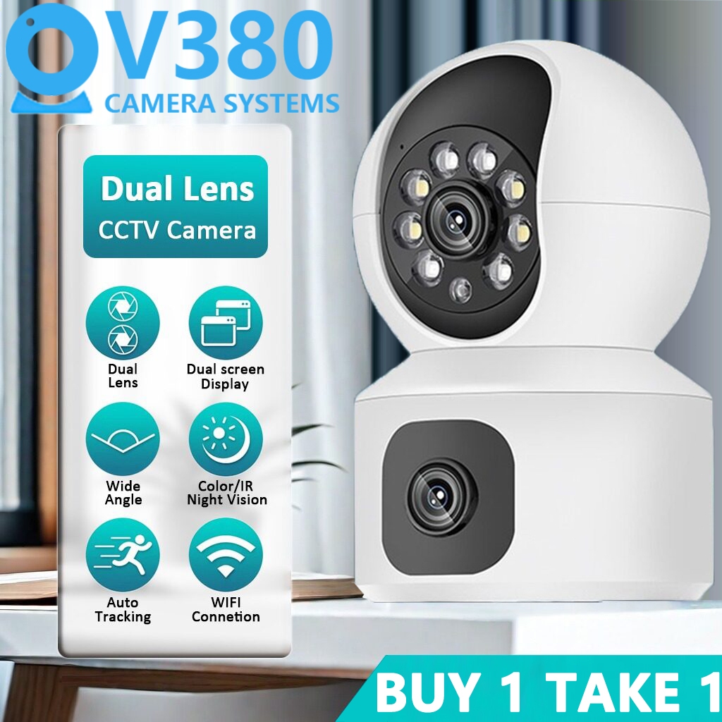 BUY 1 TAKE 1 V380 PRO CCTV Camera No WIFI Needed Dual Lens Indoor 4K HD ...