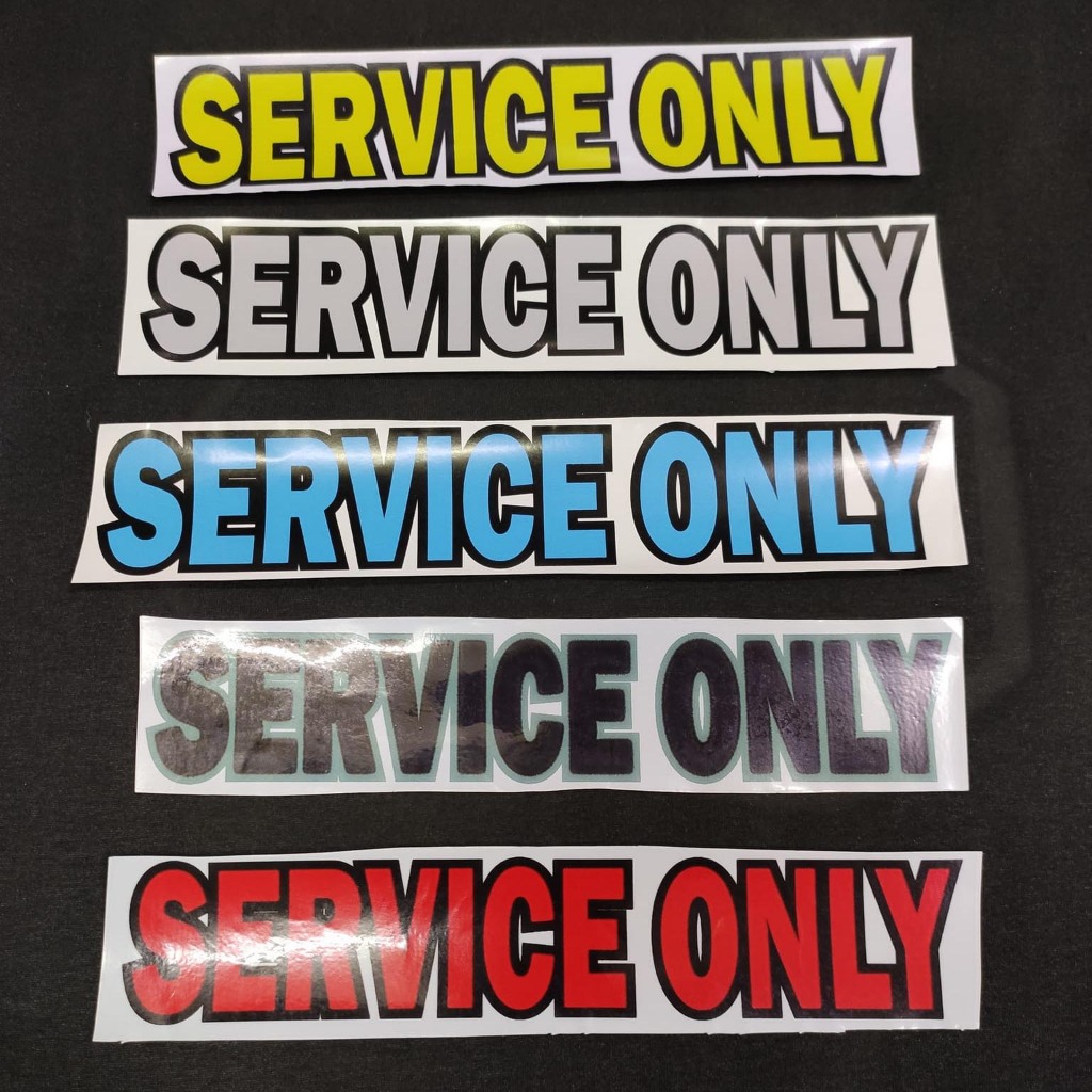 SERVICE ONLY Sticker Vinyl Printed White Background Size 24cm x 4.5cm ...