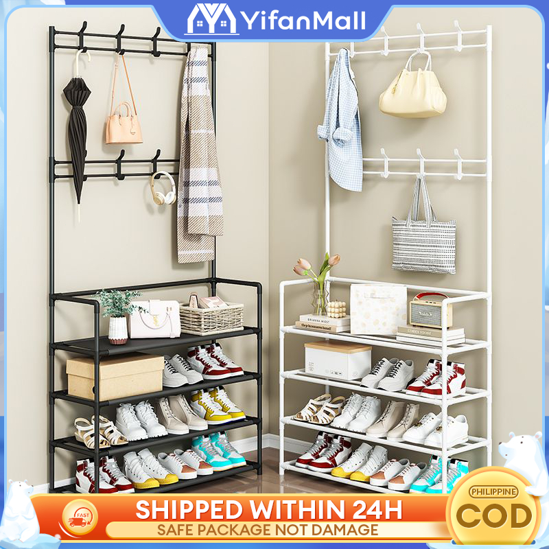 Multi-Layer Multifunctional Shoe Rack Organizer Simple Floor Coat Rack ...