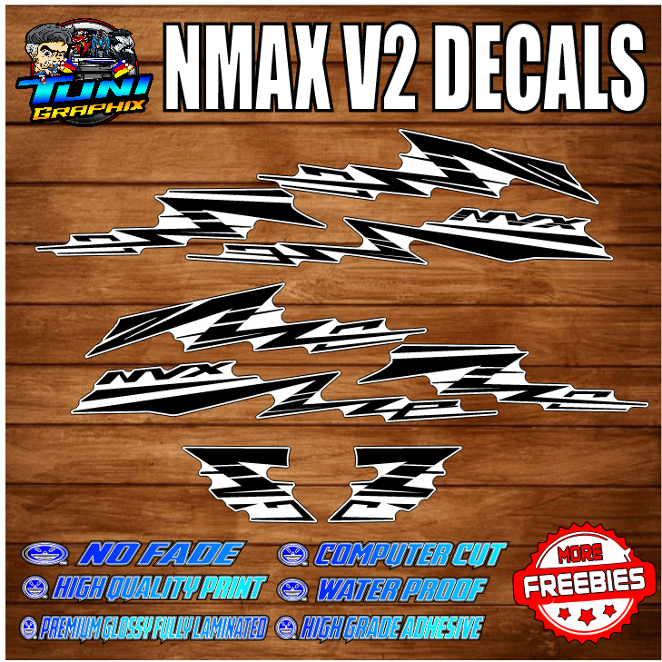 NMAX V2 NVX STRIPPING DECALS (GLOSSY OR TRANSPARENT) with freebies ...
