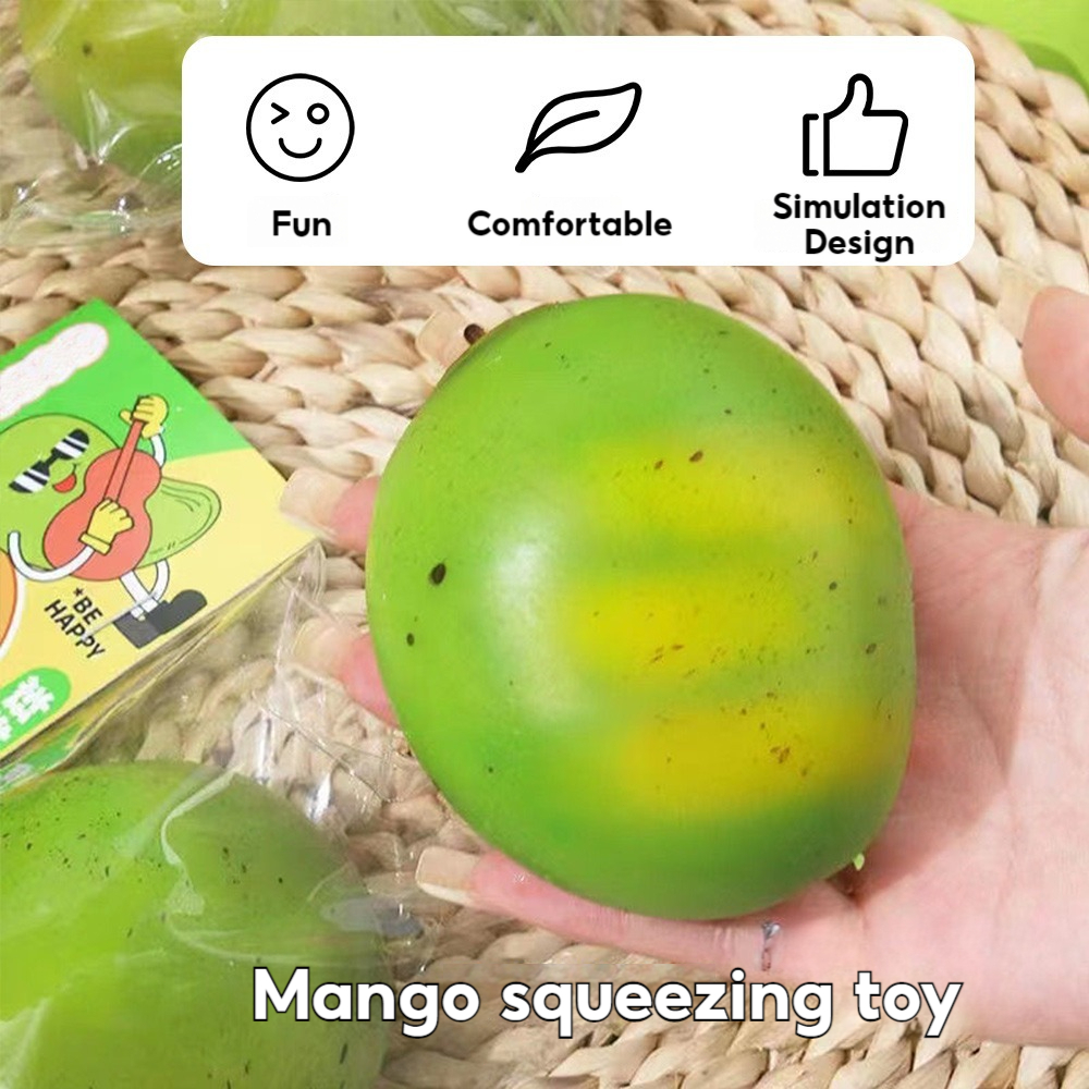 Simulation Fruit Style Super Soft Mud Mango Squeeze Toys TPR Slow ...