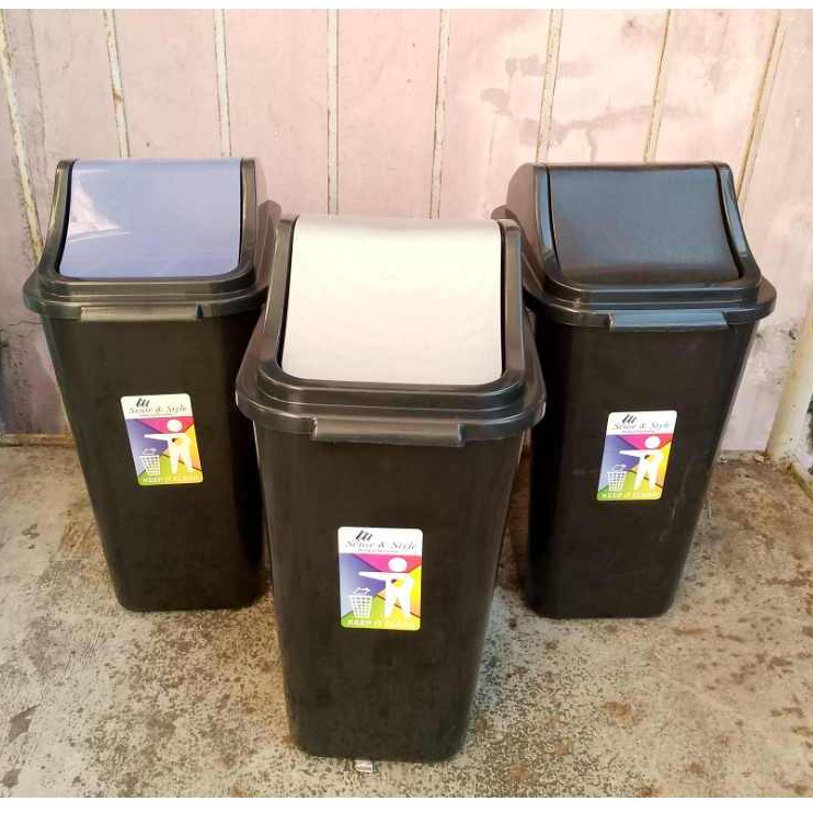 309 SENSE & STYLE BLACK COLOR TRASH BIN WIRH COVER Shopee Philippines