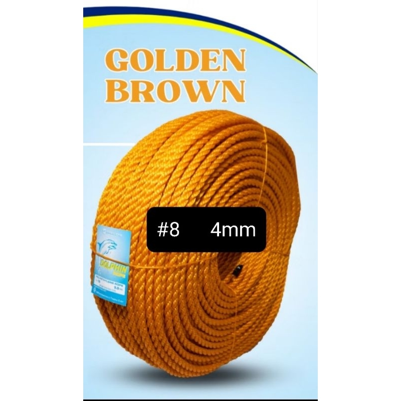 Nylon rope #8....4mm(Dophin brand)10 meters/cut( Golden brown) | Shopee ...