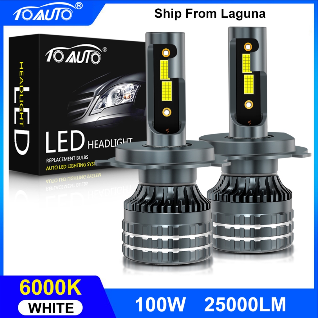TOAUTO 2PCS 100W 25000LM H4 Led Headlight For Car H7/H11/9005/9012 ...