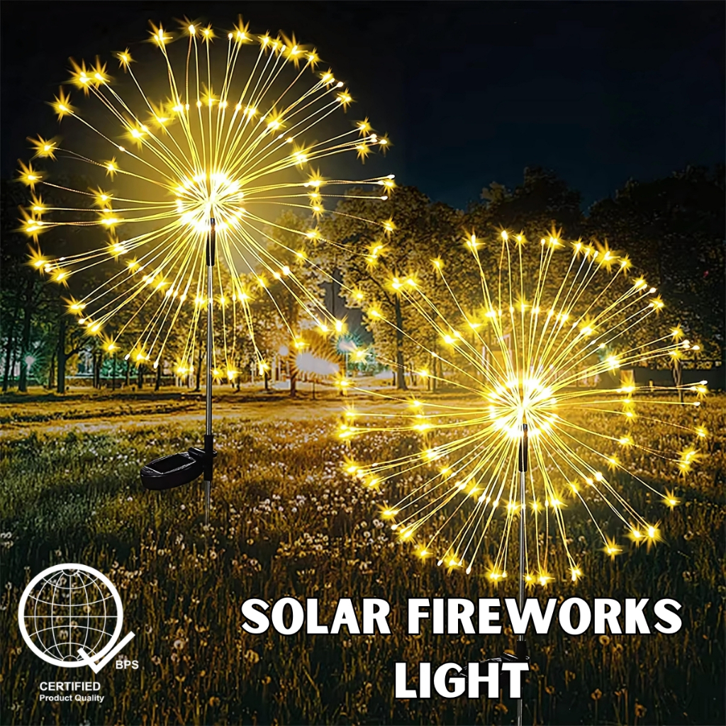 Waterproof Solar Fireworks Light 2 Modes Solar Garden Light Lawn Led