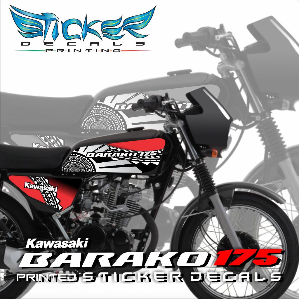 Kawasaki Barako 175 Tribal Replica Stock Decals | Shopee Philippines