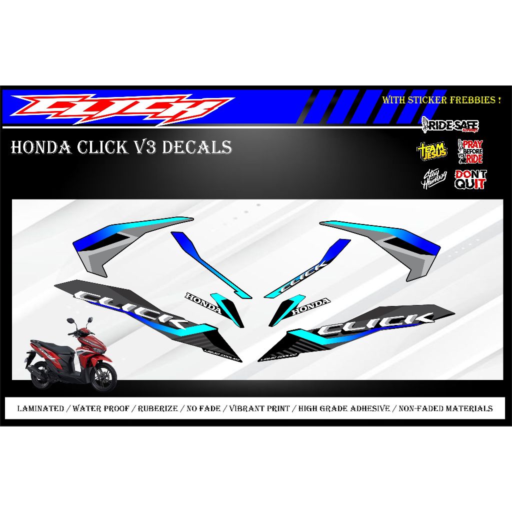 HOnda Click V3 Decals Sticker Motorcycle | Shopee Philippines