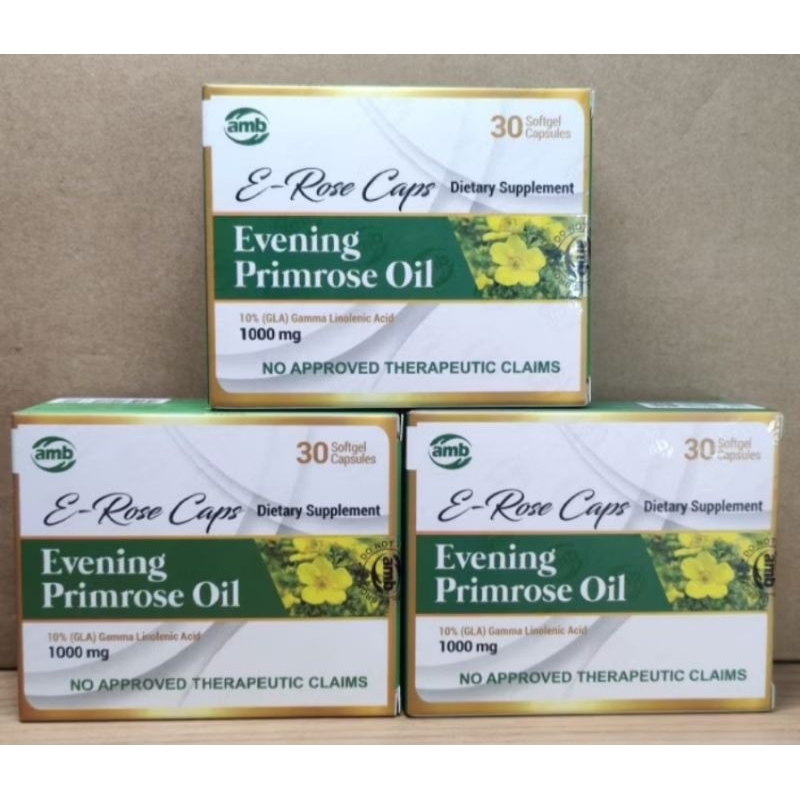 Evening Primrose Oil Caps 1000 mg E Rose 30 Softgel Capsules Authentic ...